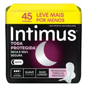Intimus Absorvente Noturno Suave com Abas Leve Mais por Menos 45 Unidades
